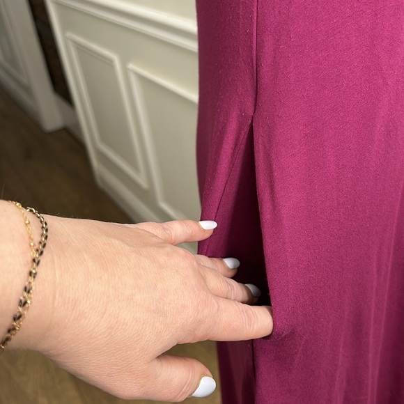 Eileen Fisher Womens Sleeveless Burgundy A Line Pocket Dress XS Sustainable - Picture 5 of 10